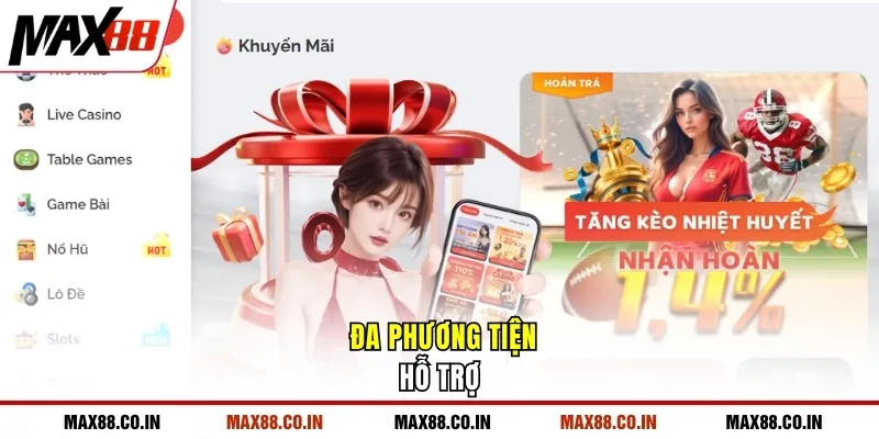 MAX88 16 Đa phương tiện hỗ trợ