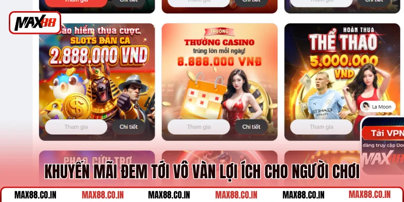 Khuyến Mãi MAX88 4 Khuyến mãi đem tới vô vàn lợi ích cho người chơi