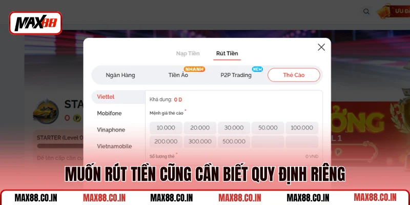 Rút Tiền MAX88 3 Muốn rút tiền cũng cần biết quy định riêng